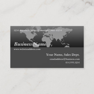 Visita Tarjeta de visita:: Diseño negro y gris 4 del mapa