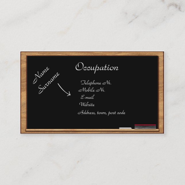 Visita Tarjeta de visita: Educación y entrenamiento (Anverso)