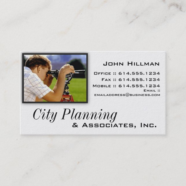 Visita Tarjeta de visita:: Ingeniería del topógrafo que (Anverso)