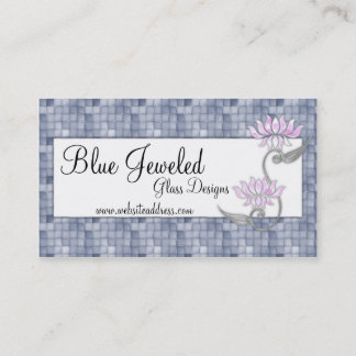 Visita Tarjeta de visita:: Vidrio azul y Jeweled