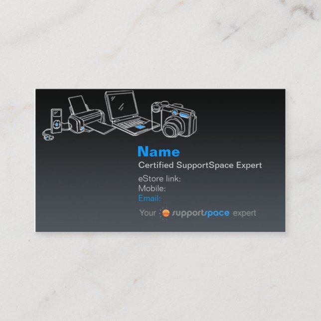 Visita Tarjeta de visitas experta (negro) (Anverso)