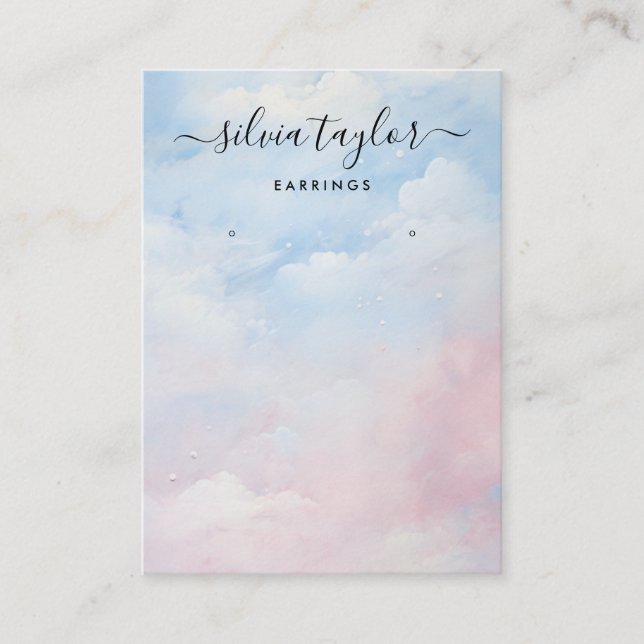 Visita Tarjeta de visualización Calligraphy Blue Sky Clou (Anverso)