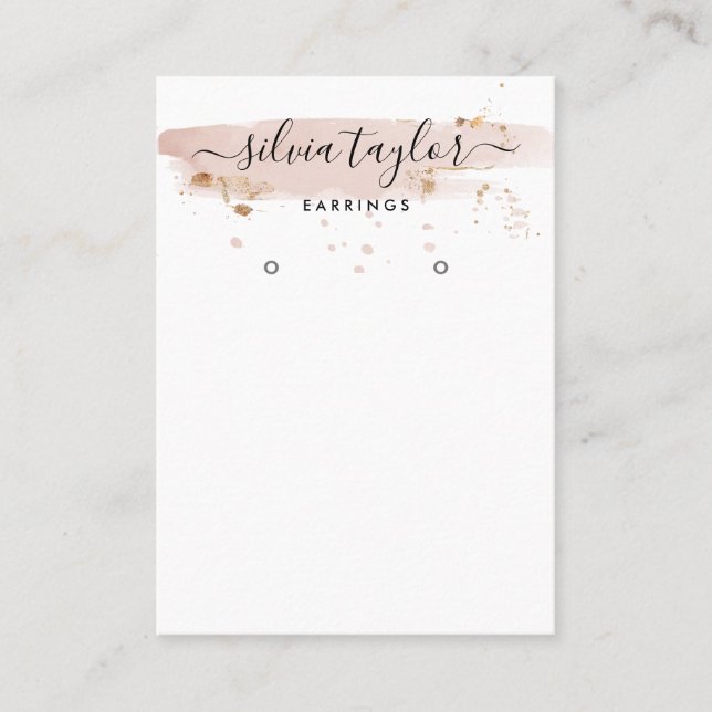 Visita Tarjeta de visualización Calligraphy blush de tier (Anverso)