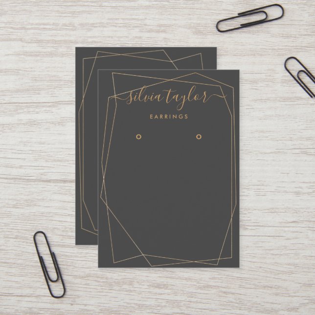 Visita Tarjeta de visualización Calligraphy Gold Frame Ea (Anverso/Reverso In Situ)