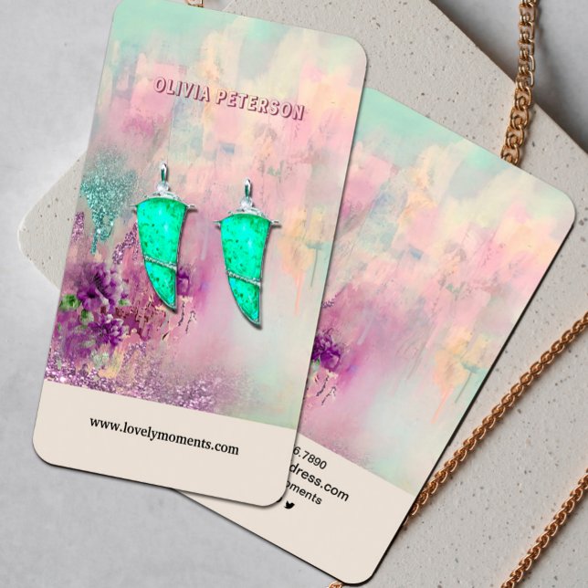 Visita Tarjeta de visualización de anillos de joyas color (Glitter Colorful Abstract jewelry earring display card#abstractearringdisplaycard #abstractjewelry )