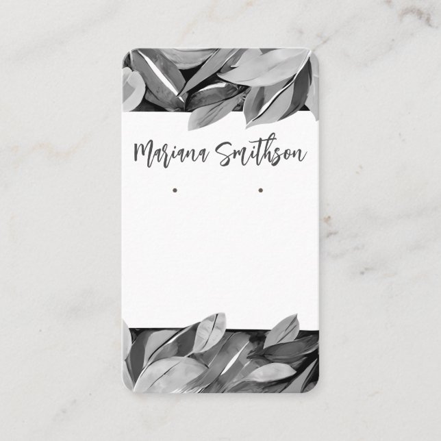 Visita Tarjeta de visualización de barrido gris de follaj (Anverso)