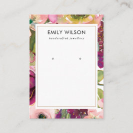 VISITA TARJETA DE VISUALIZACIÓN DE BURGUNDY RUBOR FLORAL 