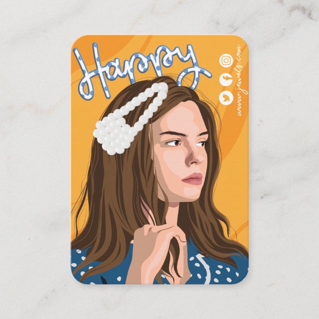 Visita Tarjeta de visualización de clip de pelo corto (Anverso)