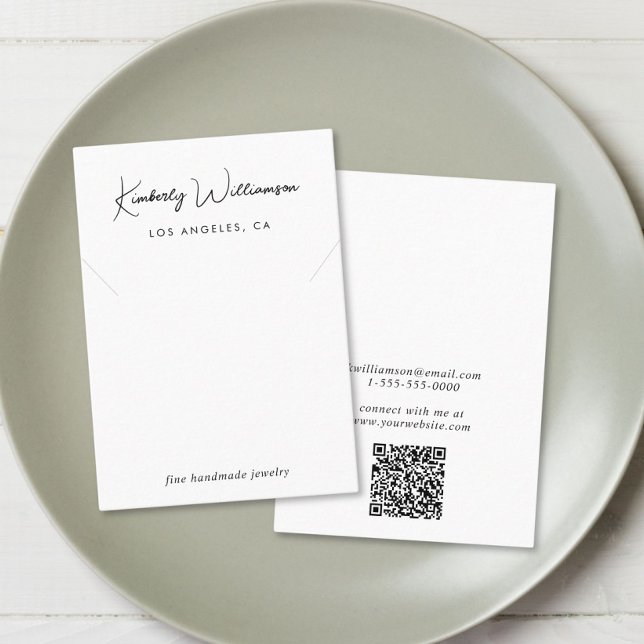 Visita Tarjeta de visualización de joyas de collar de gui (Empower your name in our signature script as your logo and brand identity)