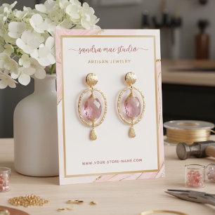 Visita Tarjeta de visualización de joyas Purpurina de oro
