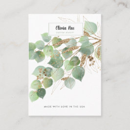 Visita Tarjeta de visualización de joyería Gold Leaf de l