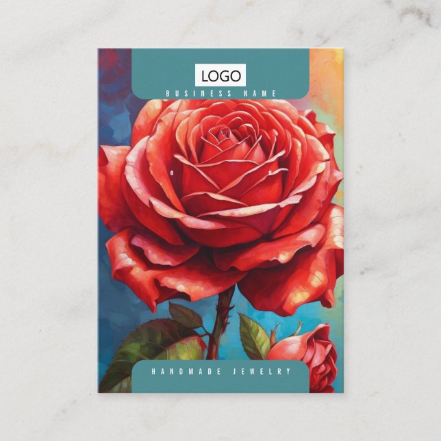 Visita Tarjeta de visualización de joyería para rosas que (Anverso)