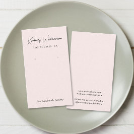 Visita Tarjeta de visualización de joyería rosa de guión 