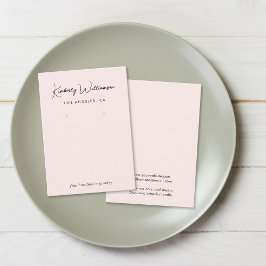 Visita Tarjeta de visualización de joyería rosa de guión 