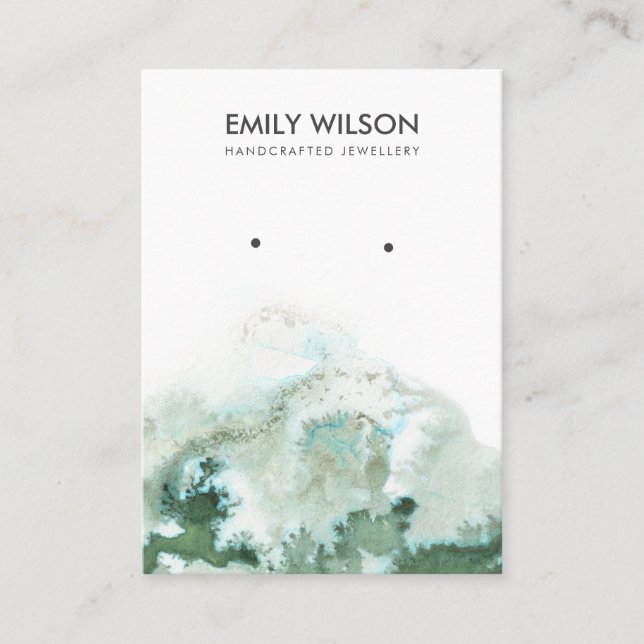 Visita Tarjeta de visualización de remate de plata verde  (Anverso)