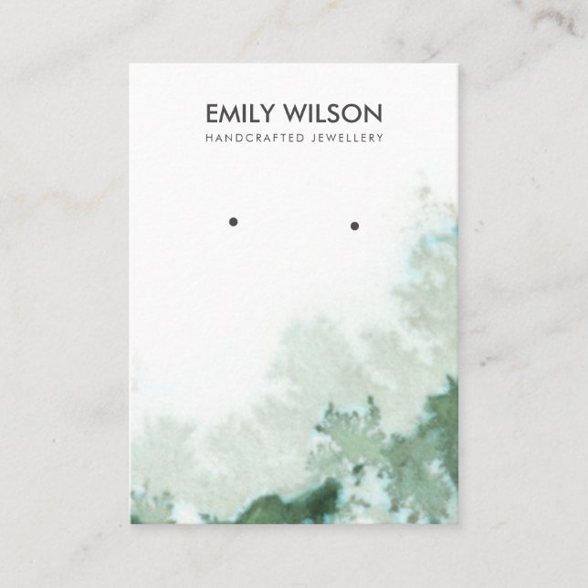 Visita Tarjeta de visualización de remate de plata verde  (Anverso)