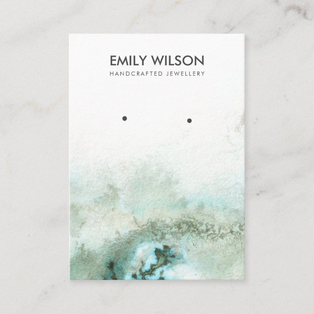 Visita Tarjeta de visualización de remate de plata verde  (Anverso)