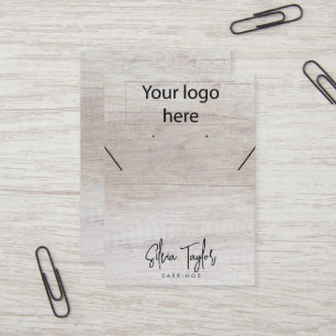 Visita Tarjeta de visualización del collar de madera con