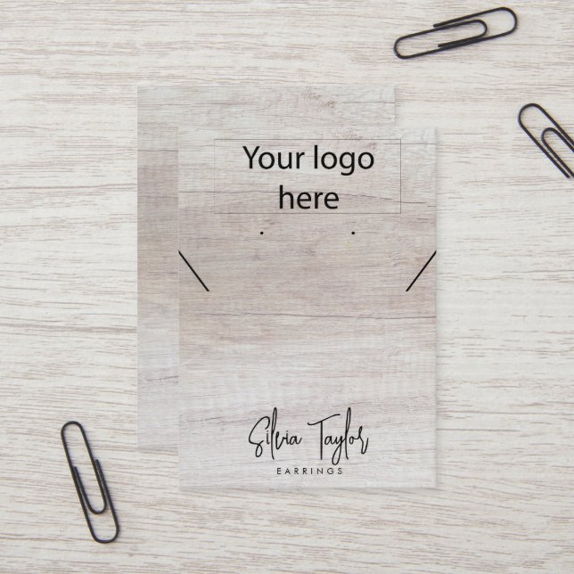 Visita Tarjeta de visualización del collar de madera con  (Anverso/Reverso In Situ)