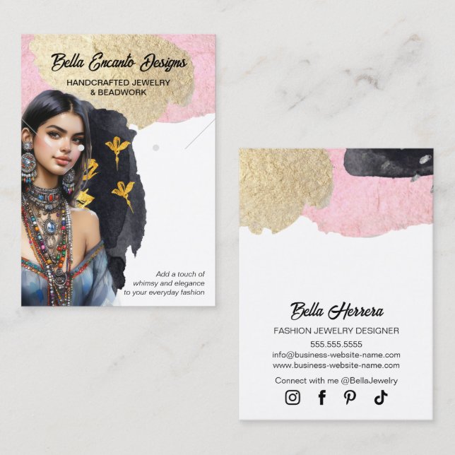 Visita Tarjeta de visualización Lux Jewelry and Earl (Anverso / Reverso)