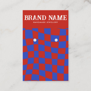 Visita Tarjeta de visualización Retro Bold Earrings Blue 