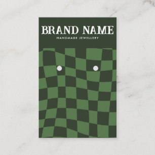 Visita Tarjeta de visualización Retro Bold Earrings Green