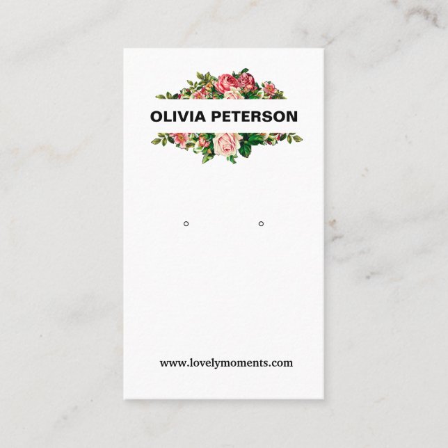 Visita Tarjeta de visualización Romantic Flowers (Anverso)