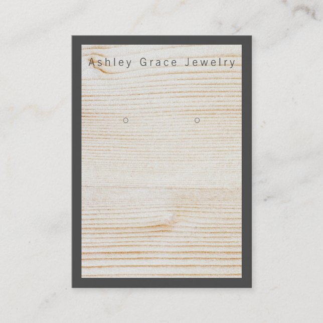 Visita Tarjeta de visualización simple de madera oscura o (Anverso)