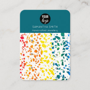 Visita Tarjeta de visualización Terrazzo Mosaic Colorful 