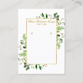 Visita Tarjeta de visualización Watercolor Greenery Gold 