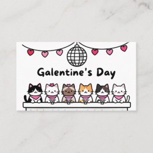 Visita tarjeta del día de galentines amante de los gatos 