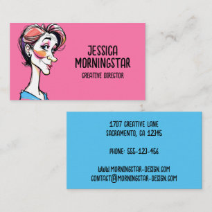 Visita Tarjeta del Día de la Mujer - Caricatura Divertida