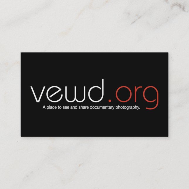 Visita Tarjeta del fotógrafo de VewdMedia (Anverso)