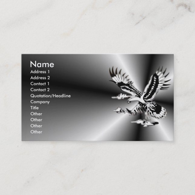 Visita Tarjeta del perfil de Eagle (Anverso)
