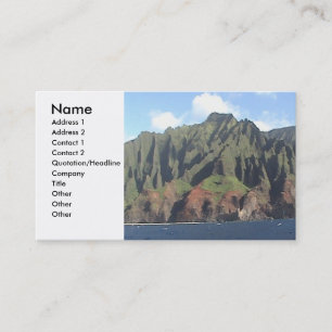 Visita Tarjeta del perfil de la costa de Napali