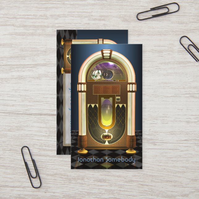 Visita Tarjeta del perfil de la máquina tocadiscos (Anverso/Reverso In Situ)