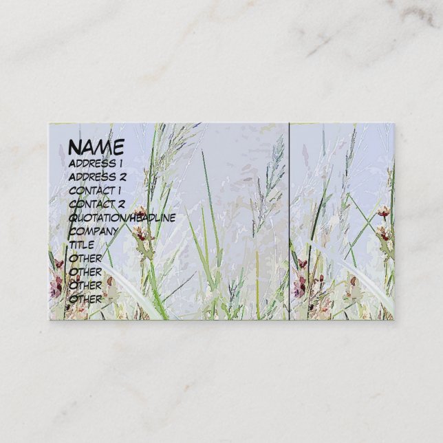 Visita Tarjeta del perfil de las hierbas de Digitaces (Anverso)