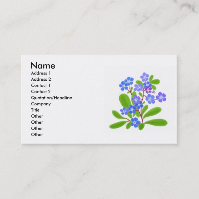 Visita Tarjeta del perfil de las nomeolvides (Anverso)