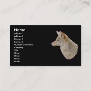 Visita tarjeta del perfil o de visita, coyote