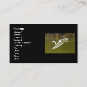 Visita tarjeta del perfil o de visita, egret
