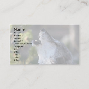 Visita tarjeta del perfil o de visita, lobo