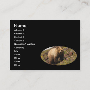 Visita tarjeta del perfil o de visita, oso grizzly