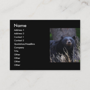 Visita tarjeta del perfil o de visita, oso negro