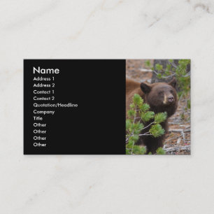 Visita tarjeta del perfil o de visita, oso negro