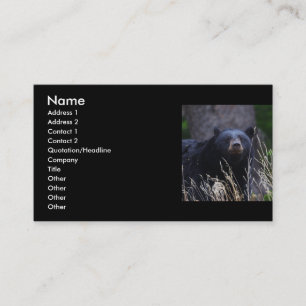 Visita tarjeta del perfil o de visita, oso negro