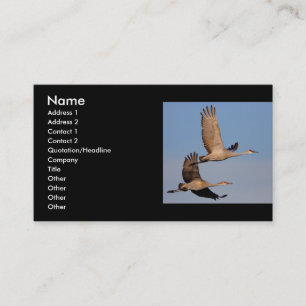 Visita tarjeta del perfil o de visita, par de la grúa