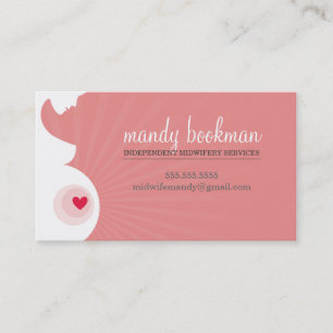 Visita TARJETA DOULA MIDWIFE corales de corazón preñados