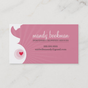 Visita TARJETA DOULA MIDWIFE rosa de corazón preñado rosa