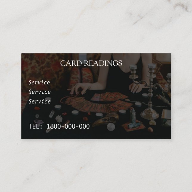 VISITA TARJETA EDITABLE DE LECTURA DE TAROTE (Anverso)