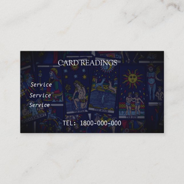 VISITA TARJETA EDITABLE DE LECTURA DE TAROTE (Anverso)